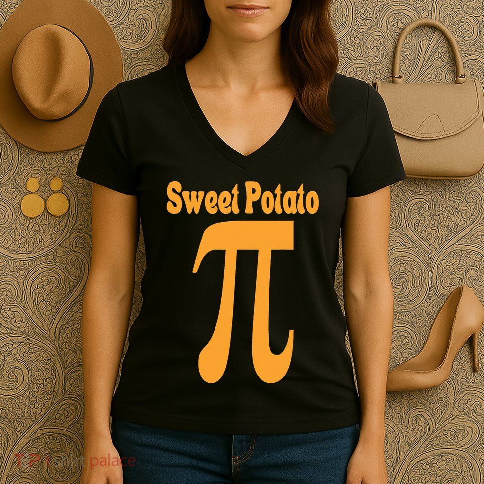 Sweet Potato Pie Math Pun Pi Day Joke Women's V-Neck T-Shirt