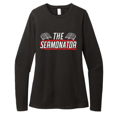 Sermonator Pastor Preacher Christian Believer Religious Womens CVC Long Sleeve Shirt