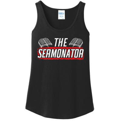 Sermonator Pastor Preacher Christian Believer Religious Ladies Essential Tank