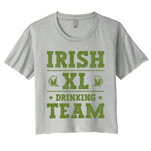 St Patrick`s Patricks Day Lucky Irish Xl Ing Team Beer Gift Women's Crop Top Tee