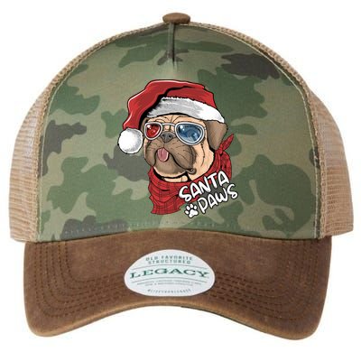 Santa Paws Pug Christmas Tee Kids Boys Xmas Funny Gift Pugmas Gift Legacy Tie Dye Trucker Hat