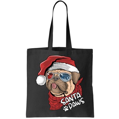 Santa Paws Pug Christmas Tee Kids Boys Xmas Funny Gift Pugmas Gift Bag