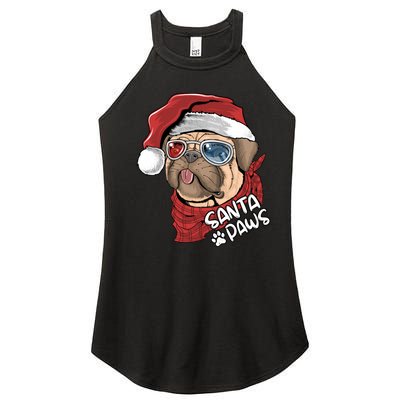 Santa Paws Pug Christmas Tee Kids Boys Xmas Funny Gift Pugmas Gift Women’s Perfect Tri Rocker Tank