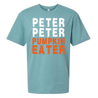 Scary Peter Peter Pumpkin Eater Halloween Costume Couple Funny Halloween Costume Sueded Cloud Jersey T-Shirt