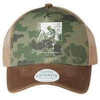 Skeleton Playing Piano Lets Party Halloween Legacy Tie Dye Trucker Hat