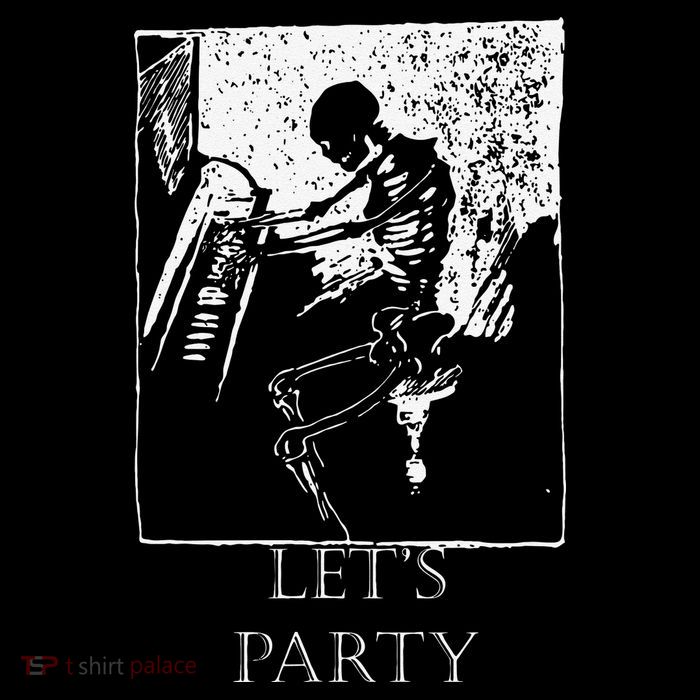 Skeleton Playing Piano Lets Party Halloween Cooling Performance Long Sleeve Crew