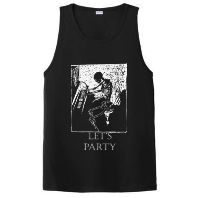 Skeleton Playing Piano Lets Party Halloween PosiCharge Competitor Tank