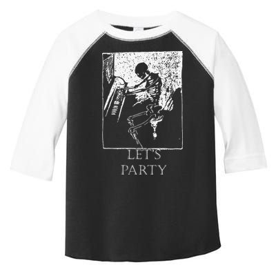 Skeleton Playing Piano Lets Party Halloween Toddler Fine Jersey T-Shirt