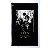 Skeleton Playing Piano Lets Party Halloween Golf Towel