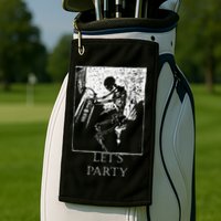 Skeleton Playing Piano Lets Party Halloween Golf Towel