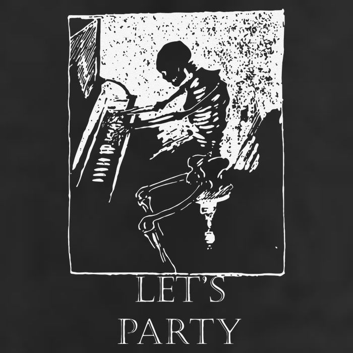 Skeleton Playing Piano Lets Party Halloween Golf Towel