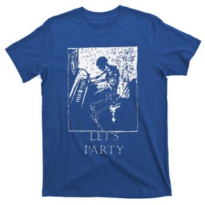 Skeleton Playing Piano Lets Party Halloween T-Shirt