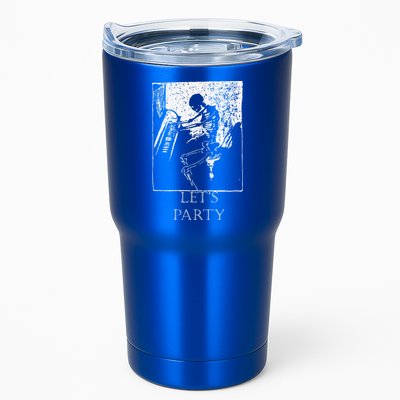 Skeleton Playing Piano Lets Party Halloween Tumbler