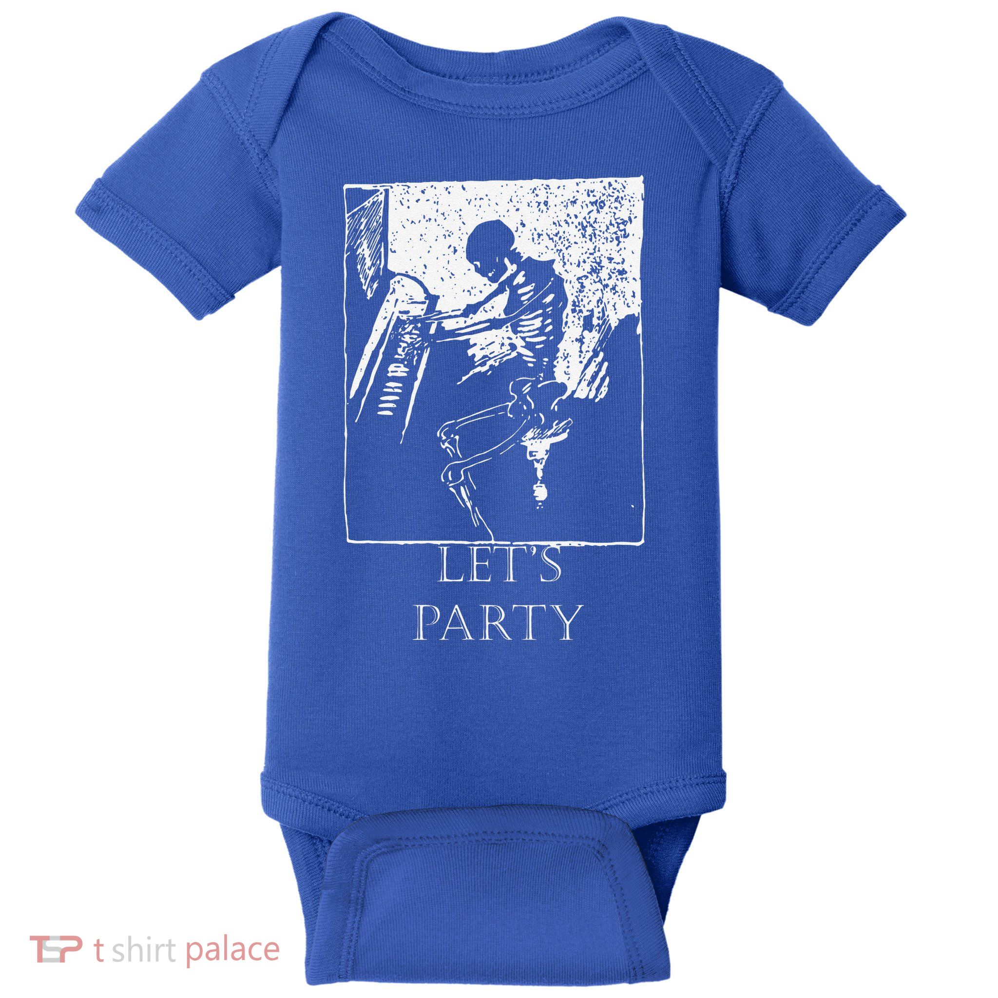 Skeleton Playing Piano Lets Party Halloween Baby Bodysuit