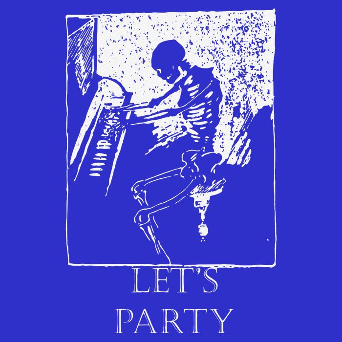 Skeleton Playing Piano Lets Party Halloween Visor