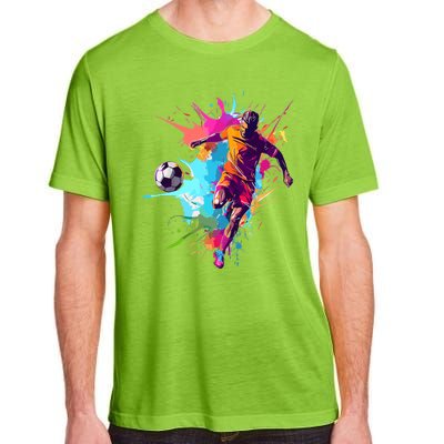 Soccer Player Paint Splash Adult ChromaSoft Performance T-Shirt