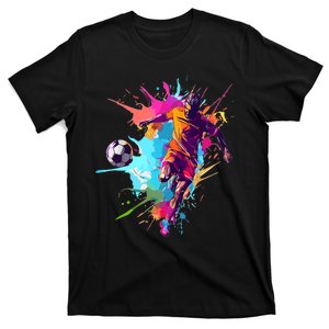 Soccer Player Paint Splash T-Shirt