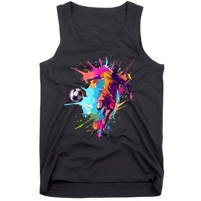 Soccer Player Paint Splash Tank Top