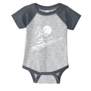 Skeleton Playing Piano Halloween Costume Pianist Musician Infant Baby Jersey Bodysuit