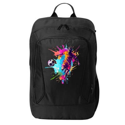 Soccer Player Paint Splash City Backpack