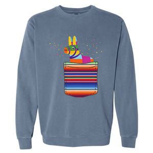 Serape Pocket Pinata Mexican Fiesta (Not An Actual Pocket) Garment-Dyed Sweatshirt