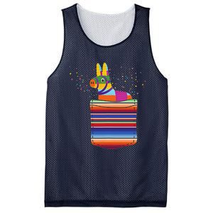 Serape Pocket Pinata Mexican Fiesta (Not An Actual Pocket) Mesh Reversible Basketball Jersey Tank