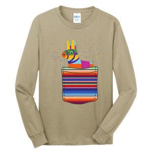 Serape Pocket Pinata Mexican Fiesta (Not An Actual Pocket) Tall Long Sleeve T-Shirt