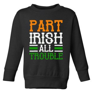 St Patricks Part Irish All Trouble Funny Toddler Sweatshirt