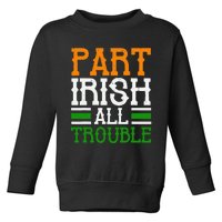 St Patricks Part Irish All Trouble Funny Toddler Sweatshirt