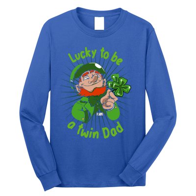 St Patrick`s Patricks Father`s Day Lucky To Be A Twin Dad Meaningful Gift Long Sleeve Shirt