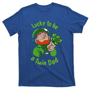 St Patrick`s Patricks Father`s Day Lucky To Be A Twin Dad Meaningful Gift T-Shirt