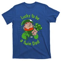 St Patrick`s Patricks Father`s Day Lucky To Be A Twin Dad Meaningful Gift T-Shirt