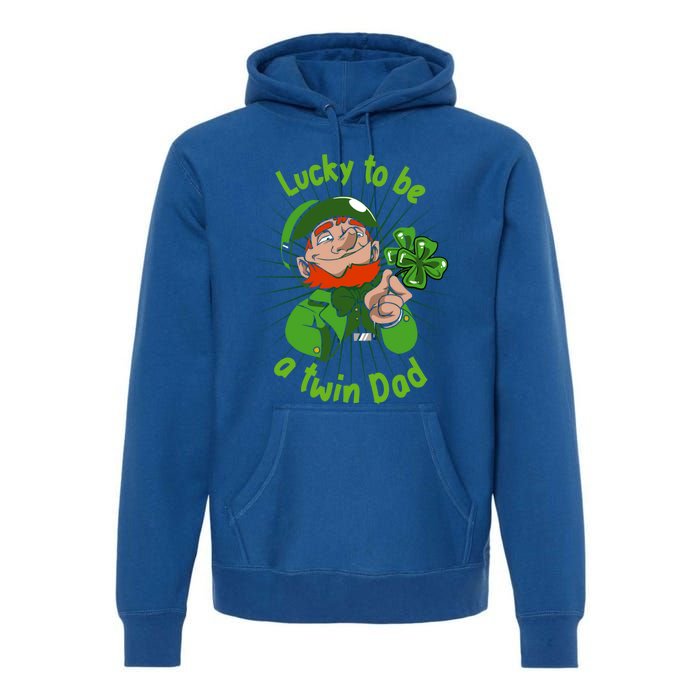 St Patrick`s Patricks Father`s Day Lucky To Be A Twin Dad Meaningful Gift Premium Hoodie