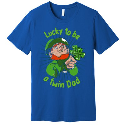 St Patrick`s Patricks Father`s Day Lucky To Be A Twin Dad Meaningful Gift Premium T-Shirt