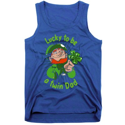 St Patrick`s Patricks Father`s Day Lucky To Be A Twin Dad Meaningful Gift Tank Top