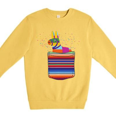 Serape Pocket Pinata Mexican Fiesta (Not An Actual Pocket) Premium Crewneck Sweatshirt