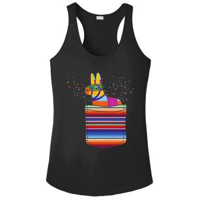 Serape Pocket Pinata Mexican Fiesta (Not An Actual Pocket) Ladies PosiCharge Competitor Racerback Tank