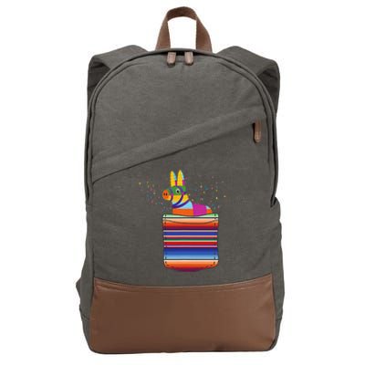 Serape Pocket Pinata Mexican Fiesta (Not An Actual Pocket) Cotton Canvas Backpack