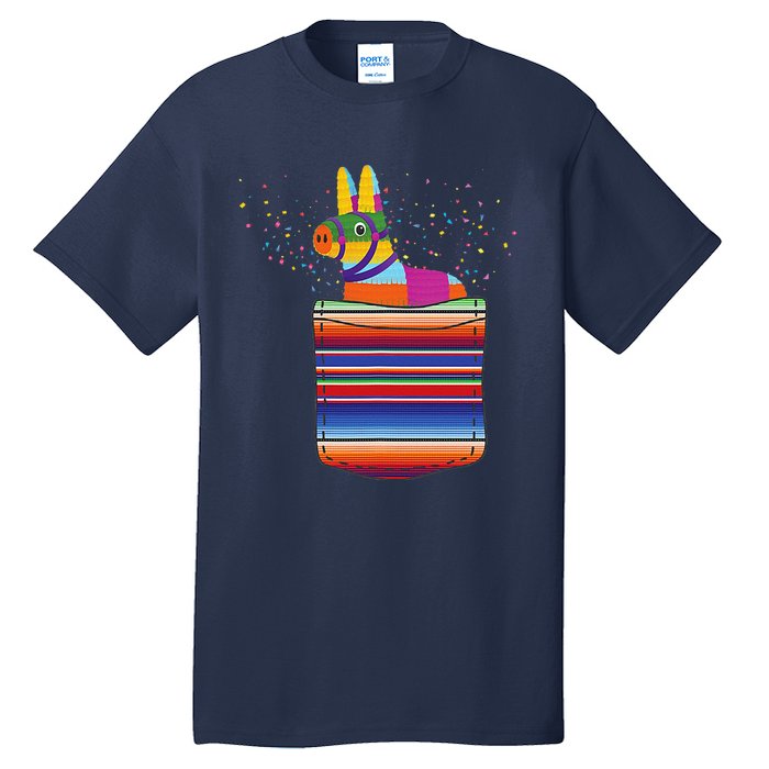 Serape Pocket Pinata Mexican Fiesta (Not An Actual Pocket) Tall T-Shirt