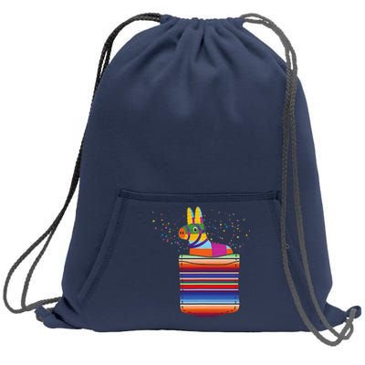 Serape Pocket Pinata Mexican Fiesta (Not An Actual Pocket) Sweatshirt Cinch Pack Bag