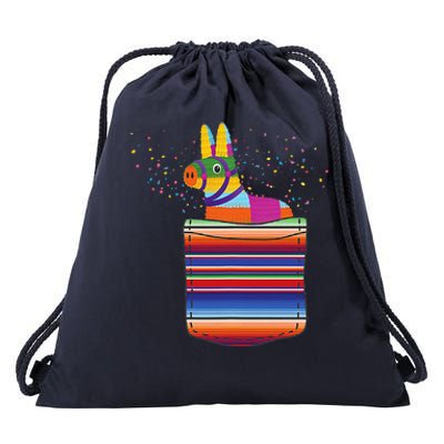 Serape Pocket Pinata Mexican Fiesta (Not An Actual Pocket) Drawstring Bag