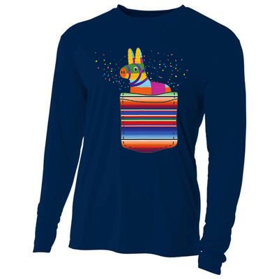 Serape Pocket Pinata Mexican Fiesta (Not An Actual Pocket) Cooling Performance Long Sleeve Crew