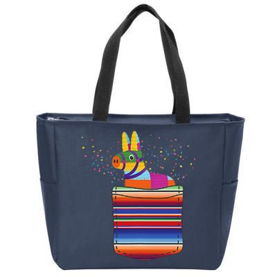 Serape Pocket Pinata Mexican Fiesta (Not An Actual Pocket) Zip Tote Bag