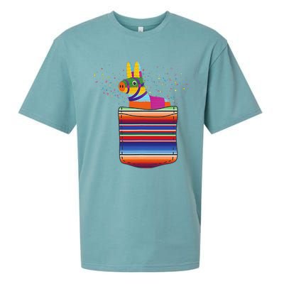 Serape Pocket Pinata Mexican Fiesta (Not An Actual Pocket) Sueded Cloud Jersey T-Shirt