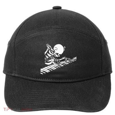 Skeleton Playing Piano Halloween Costume Pianist Musician 7-Panel Snapback Hat