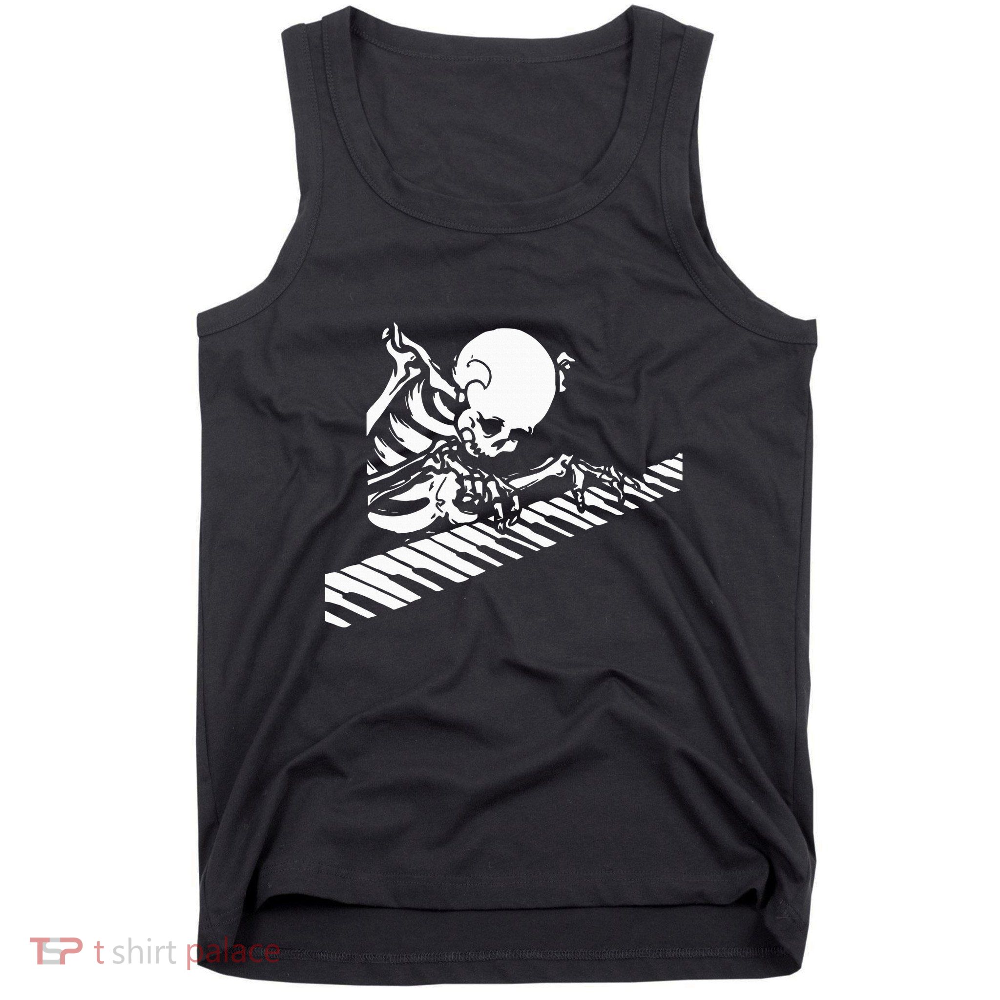 Skeleton Playing Piano Halloween Costume Pianist Musician Tank Top