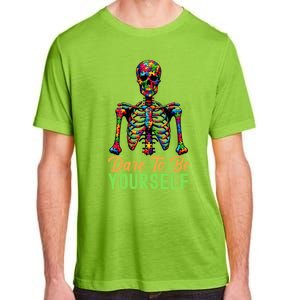 Skeleton Puzzle Pieces Autism Awareness Dare To Be Yourself Gift Adult ChromaSoft Performance T-Shirt