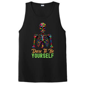 Skeleton Puzzle Pieces Autism Awareness Dare To Be Yourself Gift PosiCharge Competitor Tank