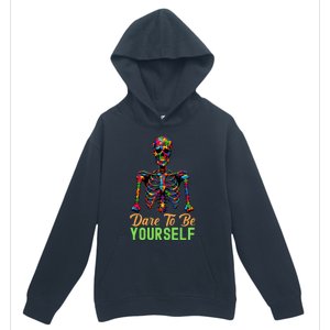 Skeleton Puzzle Pieces Autism Awareness Dare To Be Yourself Gift Urban Pullover Hoodie