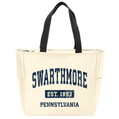 Swarthmore Pennsylvania Pa Vintage Athletic Sports Zip Tote Bag